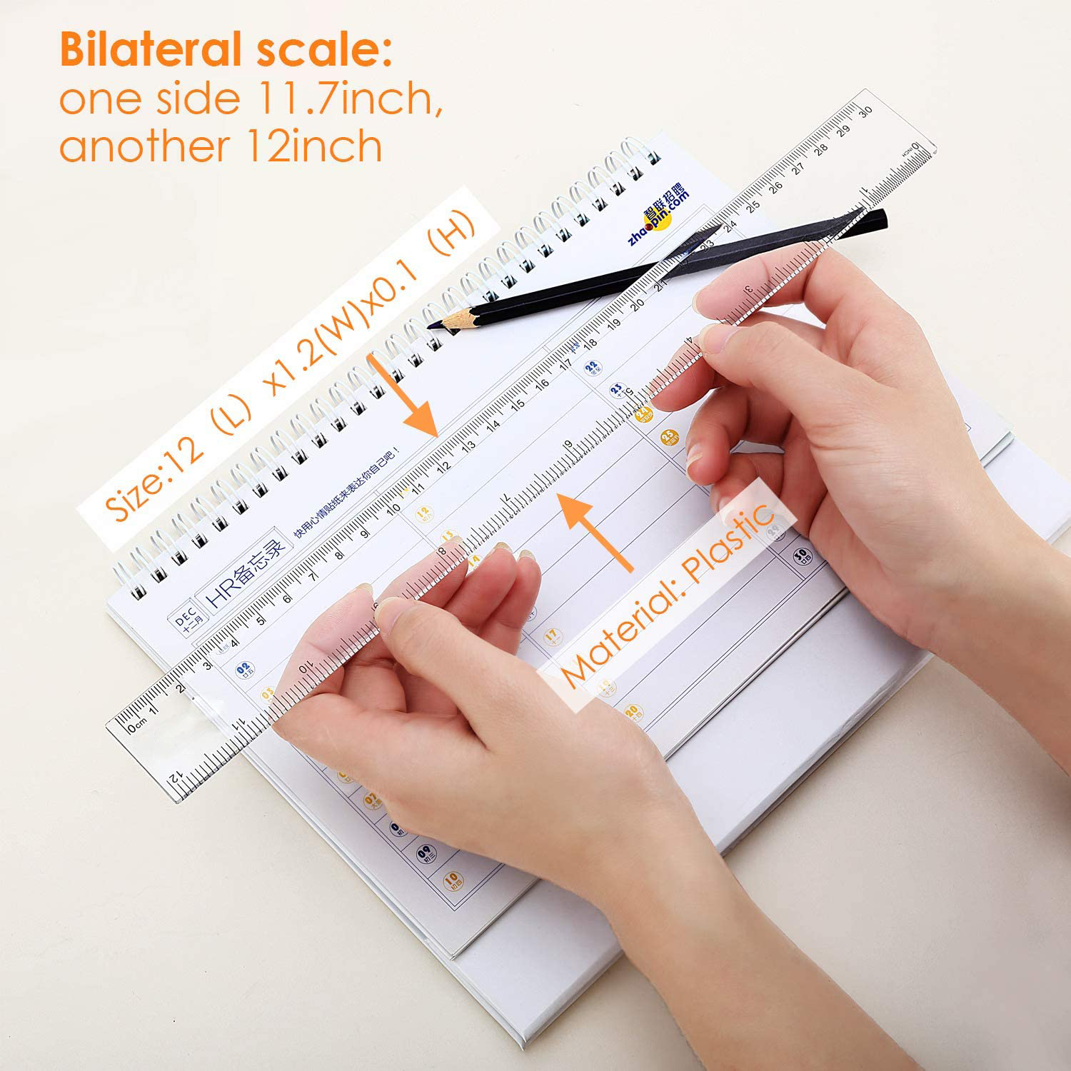 1pc 6/8/12 Inch Ruler Plastic Standard/metric Rulers Straight Ruler Measuring Tool For Student School Office Supply