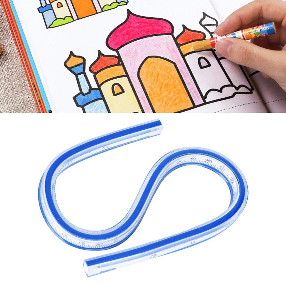 Flexible Plastic Drafting Drawing Curve Ruler Bend Geometric Measuring Rulers 30cm/40cm/50cm/60cm/75cm/90cm Soft Tape Measures