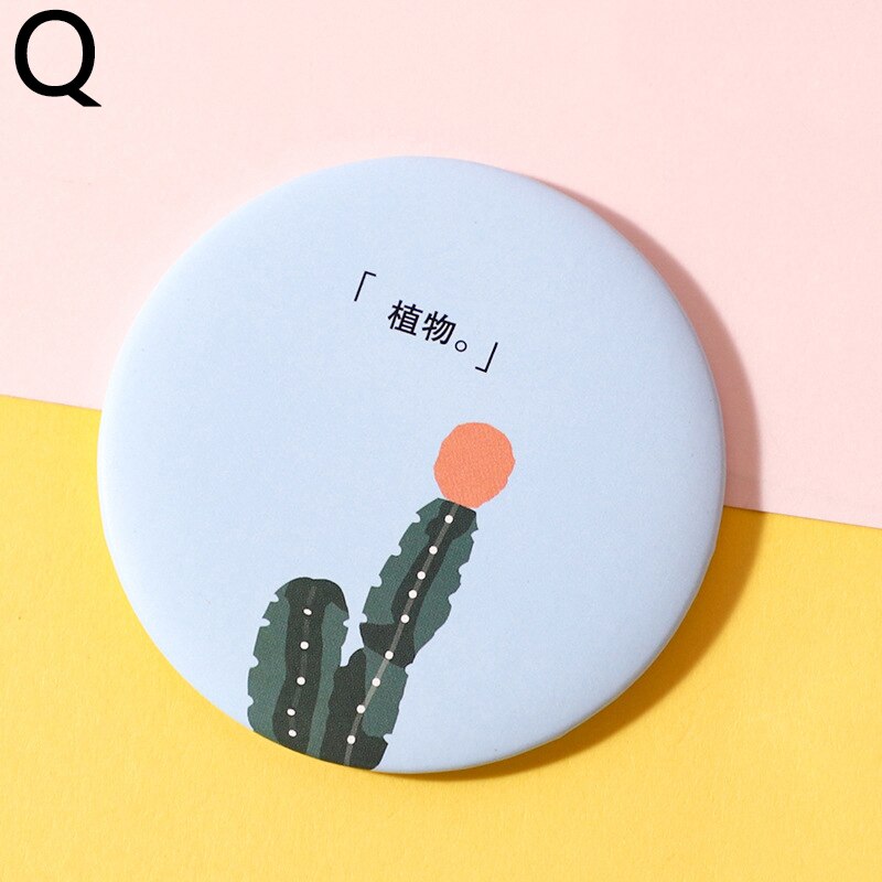 Portable Makeup Mirror Hand Mirror Mini Round Pocket Mirror Makeup Vanity Mirror Cosmetic Tool Travel Accessories: Q
