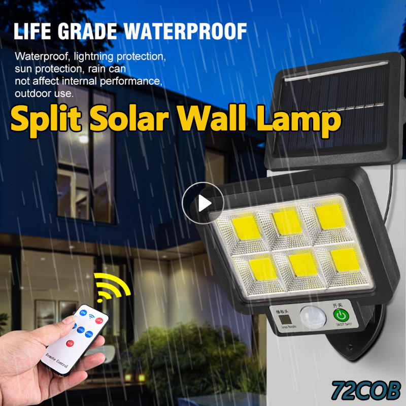 Led Zonne-verlichting Outdoor Pir Infrarood Sensor Energysplit Soort Waterdichte Tuin Lamp Yard Muur Path Light Met Afstandsbediening