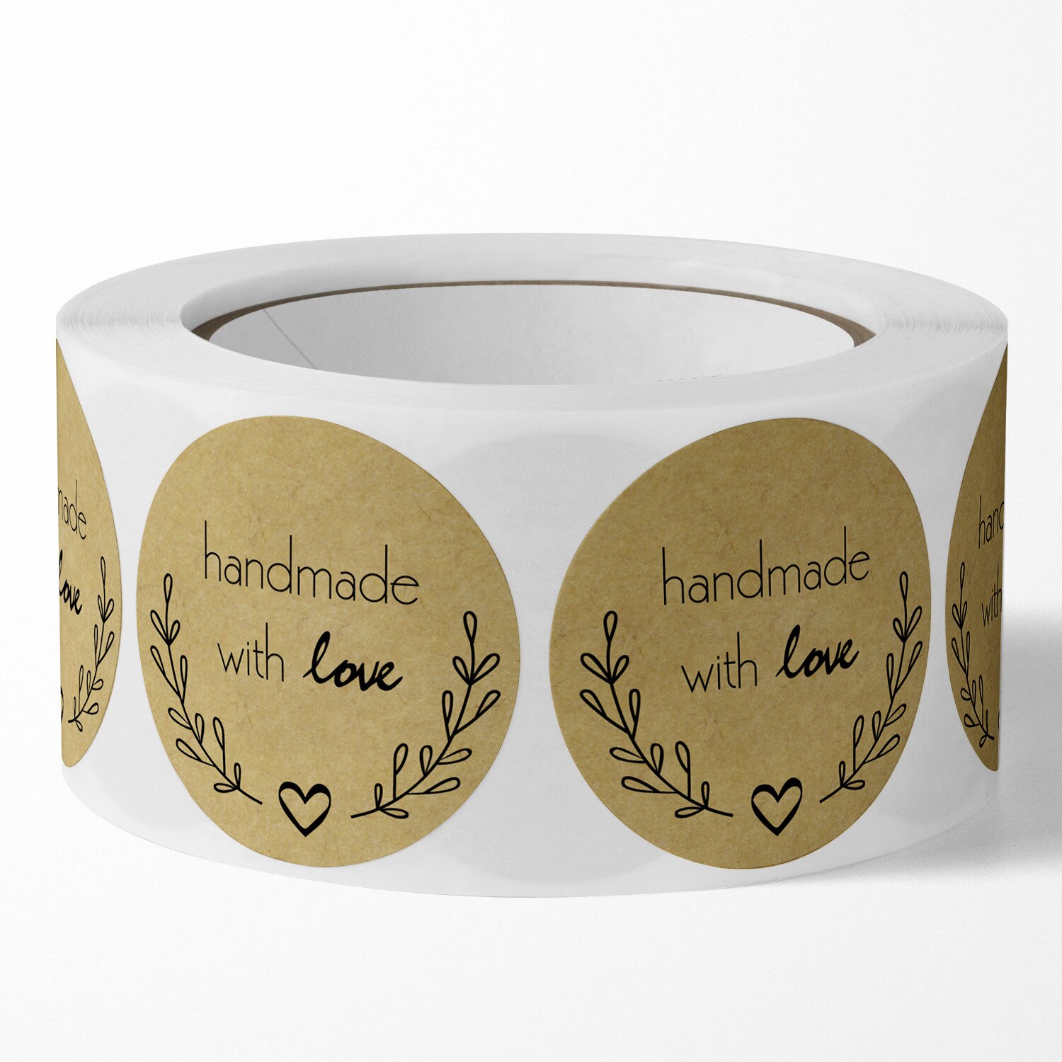 25/38mm 500pcs Kraft Paper Handmade with Love Stickers Scrapbooking for Envelope and Package Handmade Seal Labels Sticker