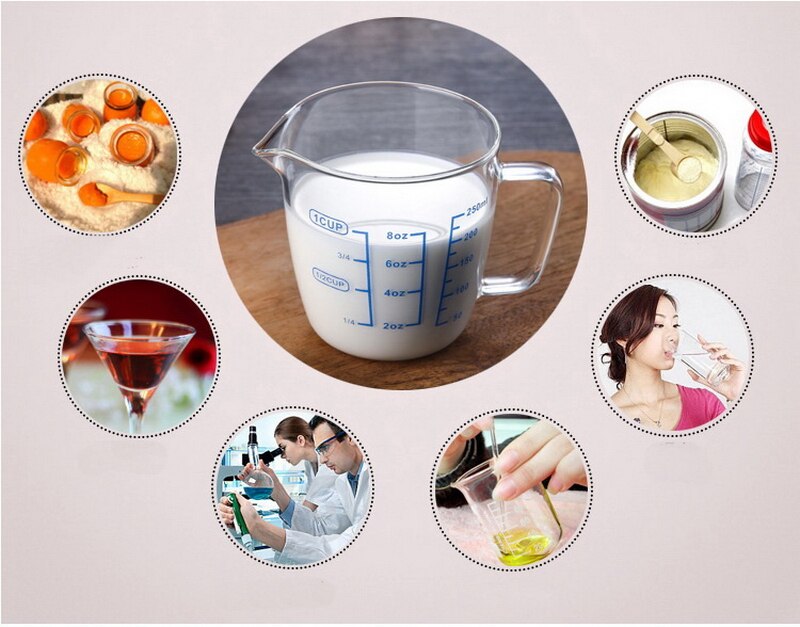 Heat-resistant glass measuring cup milk cup with scale microwave oven measuring cup scale cup with lid