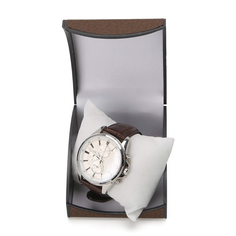 Luxe Horloge Box Vitrine Voor Sieraden Armband Faux Lederen Houder