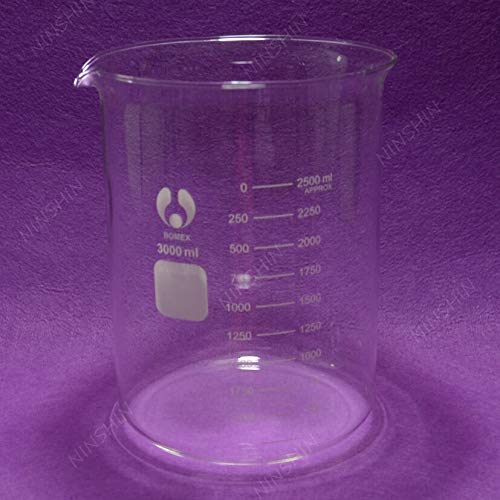 3000mL Glas Becher, 3L Niedrigen bilden, mit Ausla... – Grandado