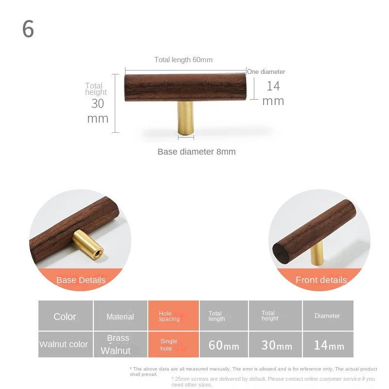 Neue chinesische Stil Möbel Kleiderschrank Türgriff Schrank Original Holz Massivholz Türgriff Durcheinander schwarz Walnuss Griff: Beige