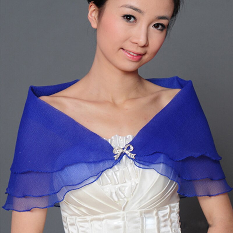 Schwarz Champagner verrotten Blau Kap Braut Bolero Lila Weiß Rosa Spitze Bolero Femme Mariage Frauen Hochzeit Zubehör Braut Kap: Blau