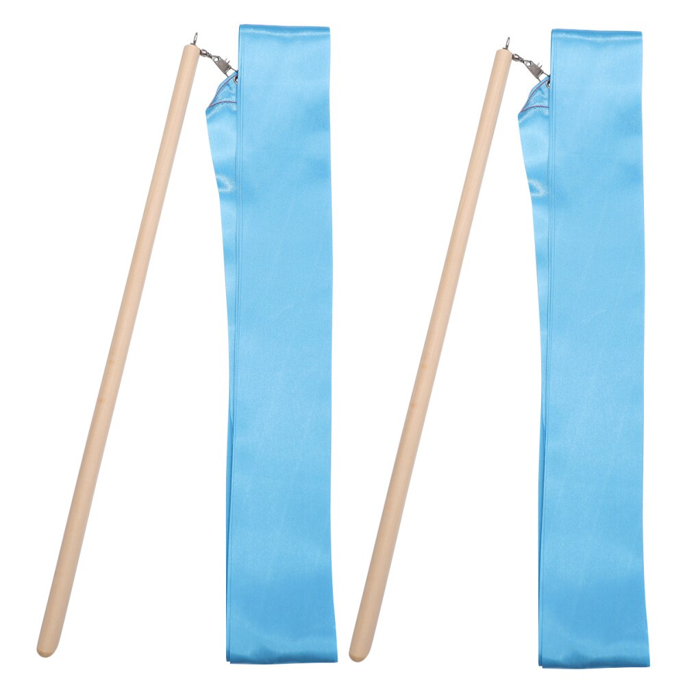 2Pcs 2m Colorful Rhythmic Gymnastics Ribbon Dancing Gymnastics Ribbon Dancing Streamers for Kids Children (Red)