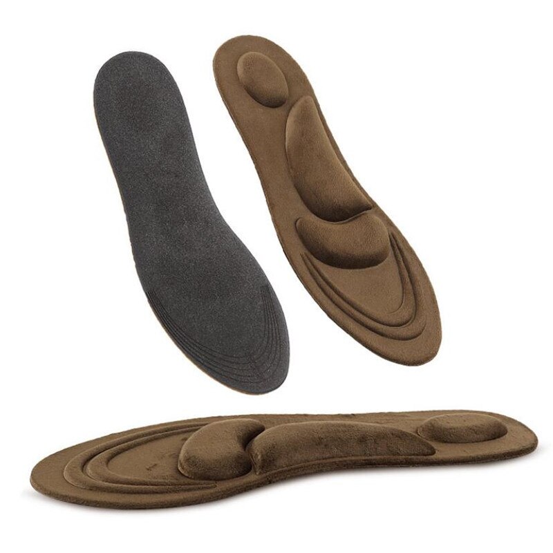 Semelles orthopédiques en daim 4D, mousse à mémoire de forme, Support d&#39;arc, chaussures de soins pieds plats, coussinets orthopédiques