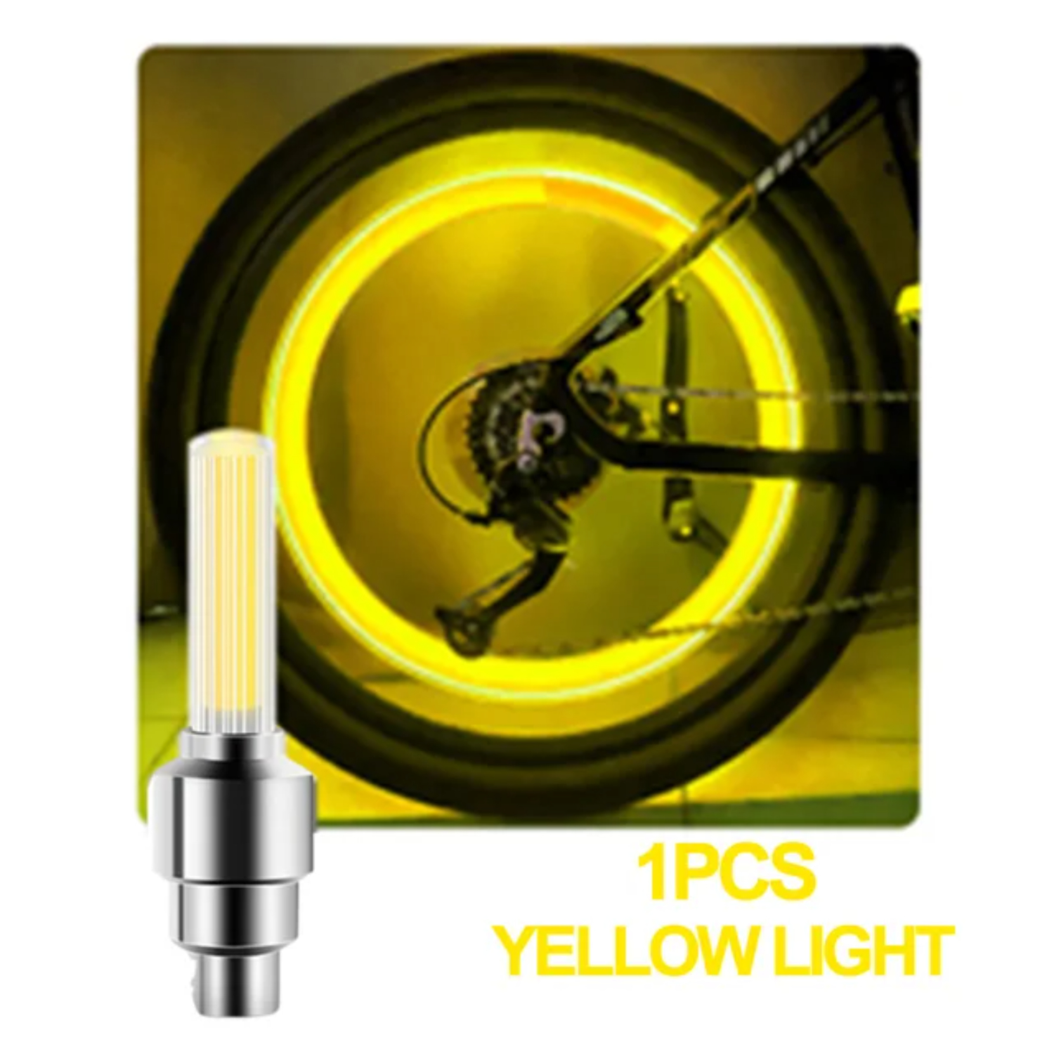 Enhanced Visibility Stylish and Safe Neon Bicycle Spoke Light for Night Riding, Bright Essential Illuminated Nighttime Warning V: Yellow