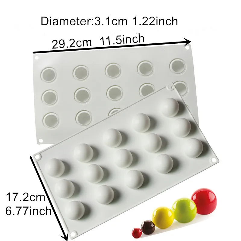 Siliconen chocoladevorm Silicon Ball Cakevormen 3D Halve bol Snoep Truffel Bakplaat 1 stuk: Army Green