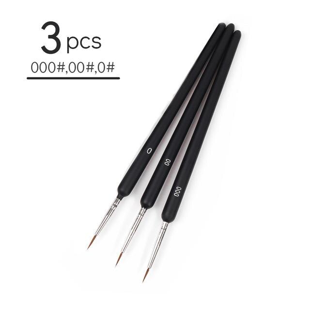 10 PCS Miniature Paint Brushes Set Nylon Hook Line Pen Art Liner Drawing For Acrylic Watercolor Painting Brushes: Type(000 00 0)