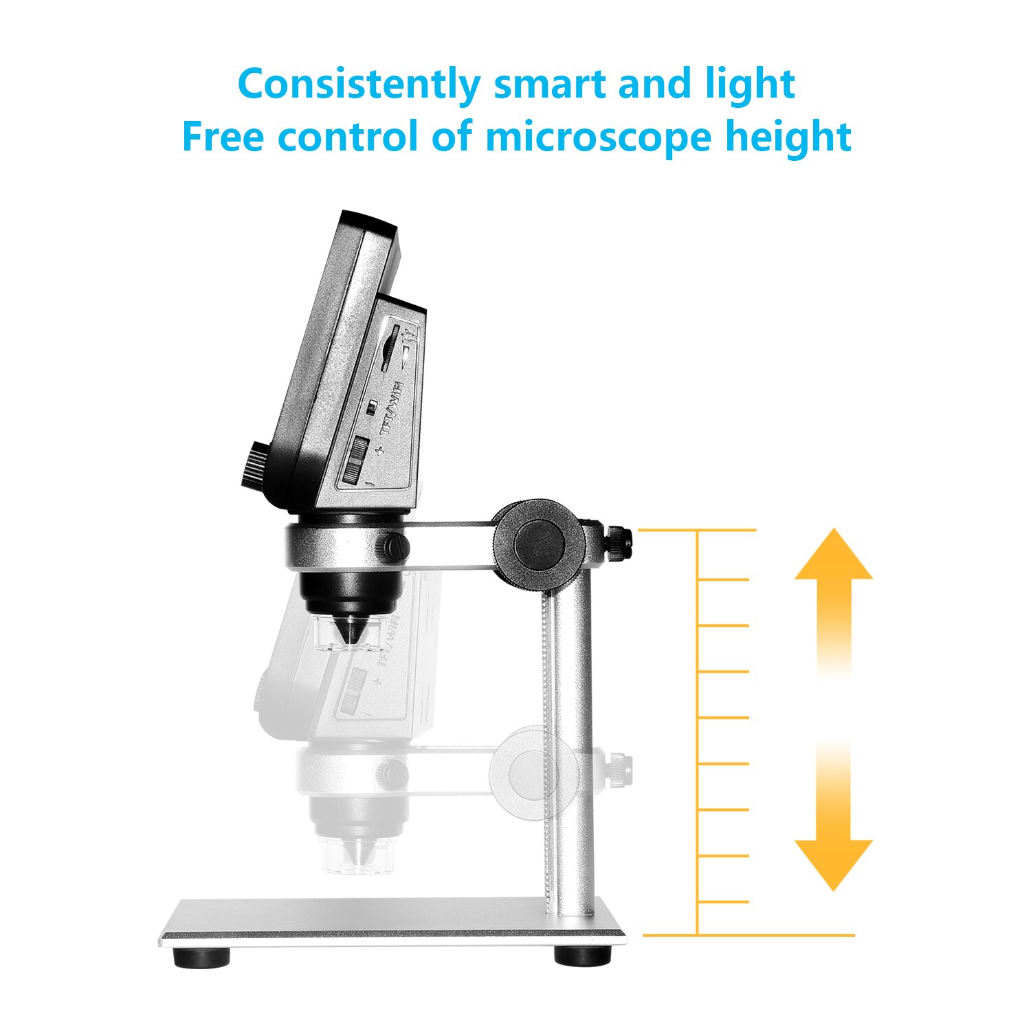1000x digitalt trådløst wifi-mikroskop 4.3 tommer 1080p lcd-skærm 8 led-kamera forstørrelsesglas til ios android med stativ