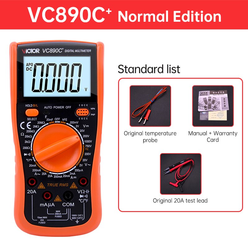 Multimètre numérique haute précision VICTOR VC890C multimètre numérique universel automatique Compact et facile à utiliser: VC890C