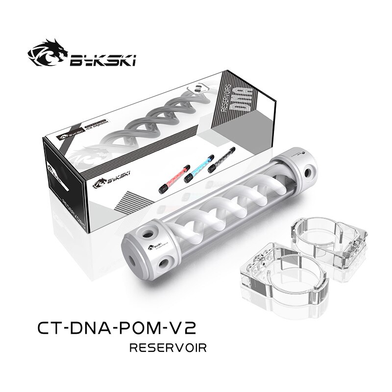Bykski CT-DNA-POM-V2 DNA Cylindrical Reservoir Res POM T Virus Spiral Water Tank PC Cooling Cooler 12V/5V RGB 190/260mm