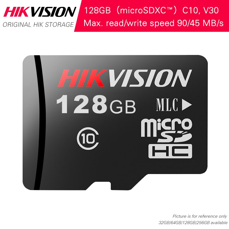 HIKVISION HikStorage Micro SD Card Class10 TF Card 32gb 64gb 128gb 256gb Max 90M/s Memory card for Hikvision Surveillance #P1: 128GB V30