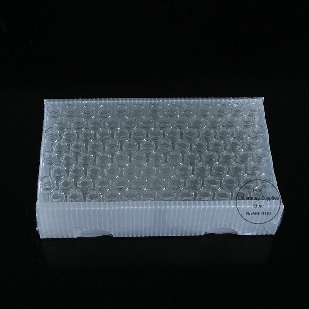 100pcs/lot 2ml 4ml Lab Glass Clear/brown Liquid Chromatography Glass Sample Bottle with Open-Topped Caps Chemistry Lab Set