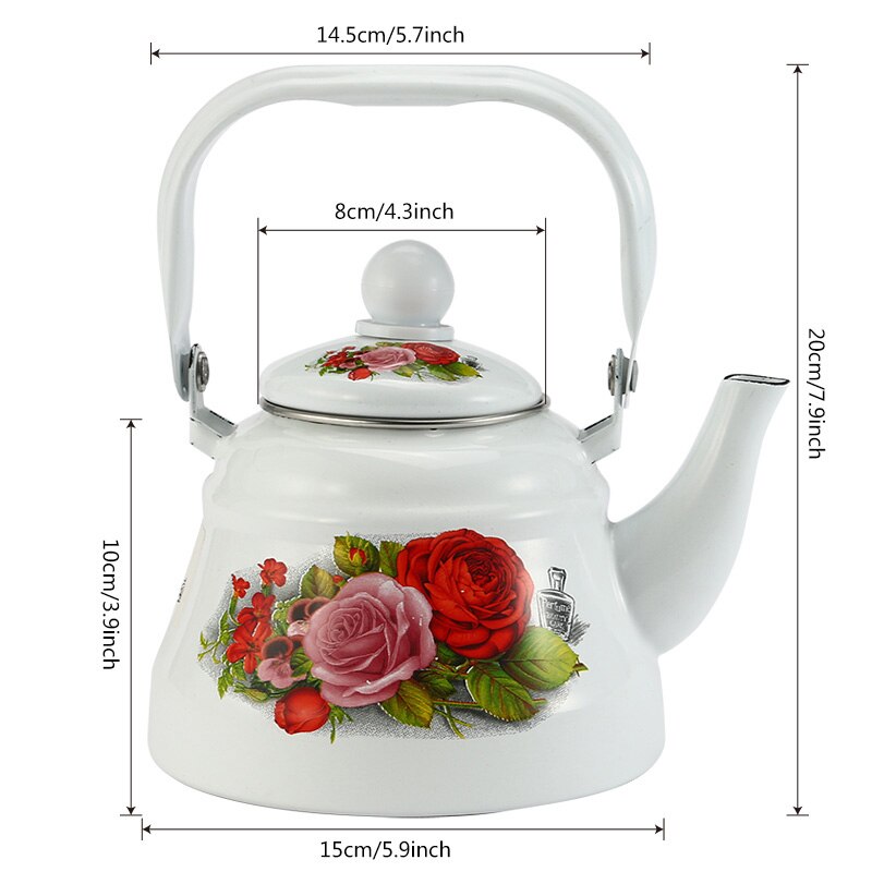 1.3L 2.0L 2.5L Creatieve Bloem Emaille Water Pot Koffie Thee Pot Chinese Traditionele Creatieve Wsater Ketel voor Thuis Keuken