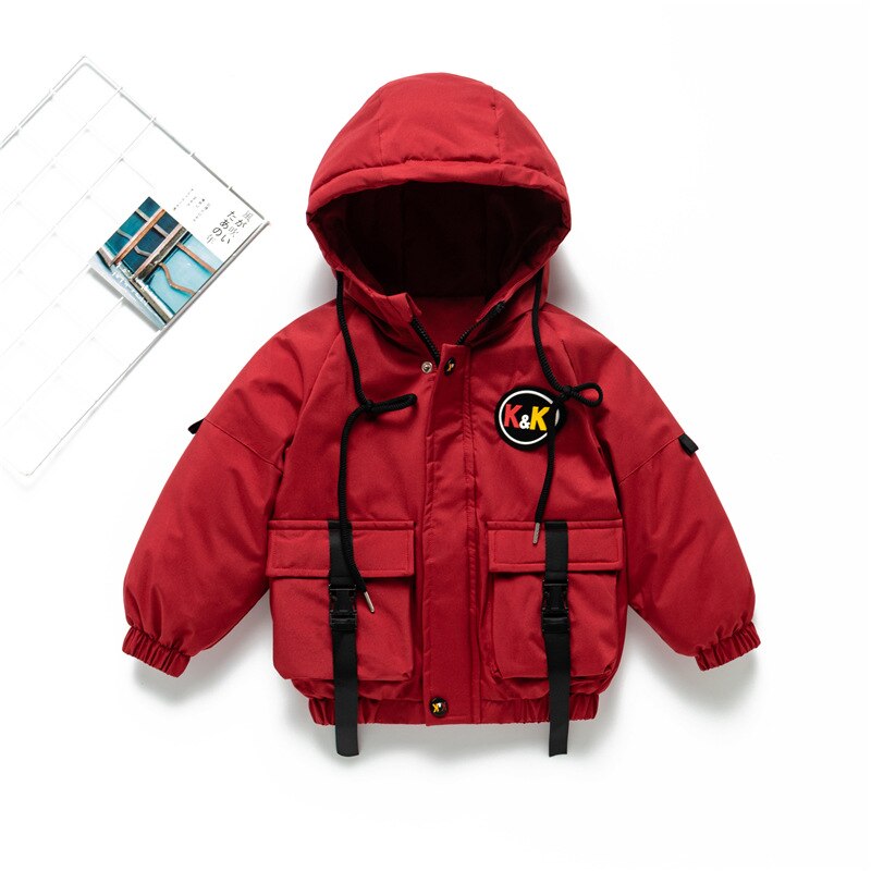 1 2 3 4 5 Years Withstand The Severe Cold Boys Jacket Winter Thick Keep Warm Outerwear Coat For Boy Heavy Children Clothes: JK120-Red / 5