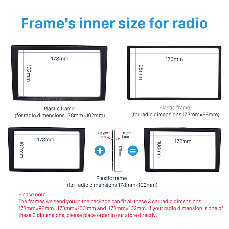 Seicane 2DIN Car Radio Fascia for 1999-2004 Mazda Premacy Dash Player Auto Mount Installation Surround Trim Panel Face Plate Kit
