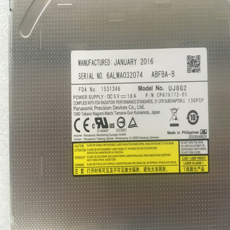 original DVD DVDRW Drive SATA 9.5mm UJ8A2 UJ8B2 UJ8C2 UJ8DB UJ8E2 UJ8HC UJ8FB UJ8G2 general super Slim multi DVD writer