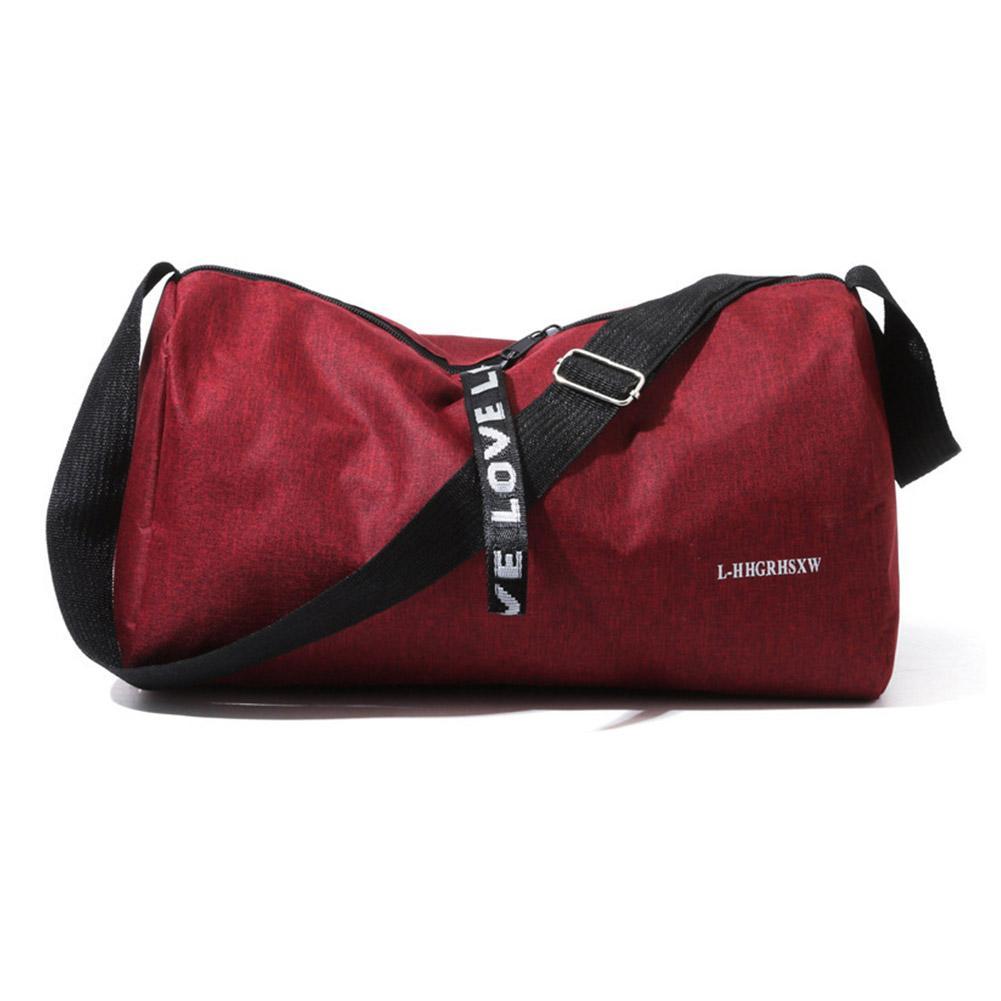 Portable Outdoor Fitness Gym Bags Multifunction Fitness Travel Handbag Nylon Adjustable Strap For Weekend Training: Brown