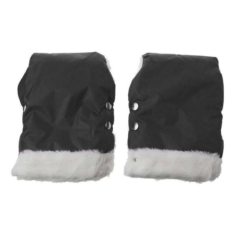 Winter Warm Baby Stroller Gloves Waterproof Pram Stroller Mitten Pram Hand Muff R7RB: black