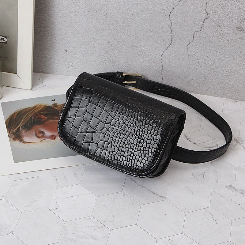 Bags For Women Waist Bags Animal Print Women Purse Pu Leahter Shoulder Bags Crocodile pattern Waist Belt Female Purse T30: Default Title