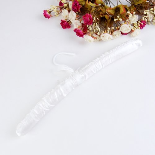 Clothes hanger 5 X White Satin Padded Clothes Hook Hanger Luxury padded satin hangers with wire hooks Satin covering holds even