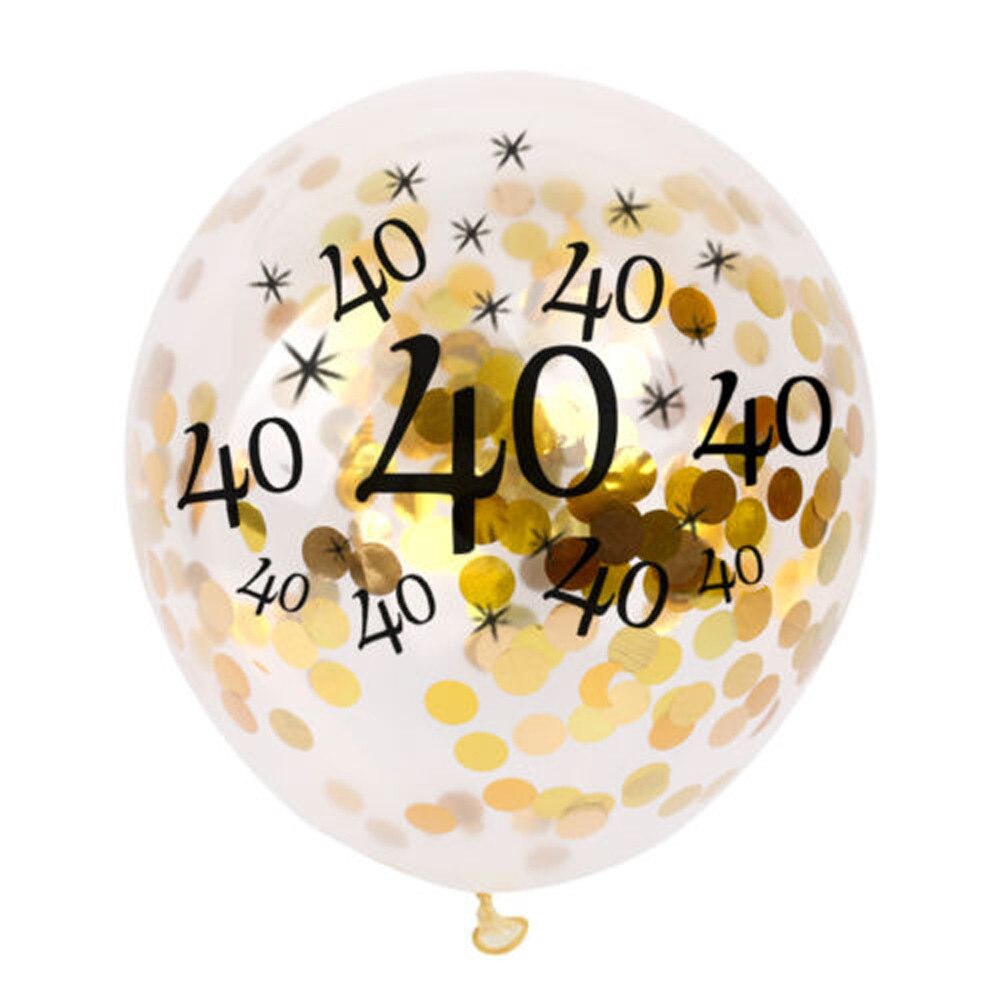 5Pcs Ballon 30 40 50th Happy Birthday Age Confetti Filled Balloons Wedding Party Decor Decoration Adult Kids Latex Ballon