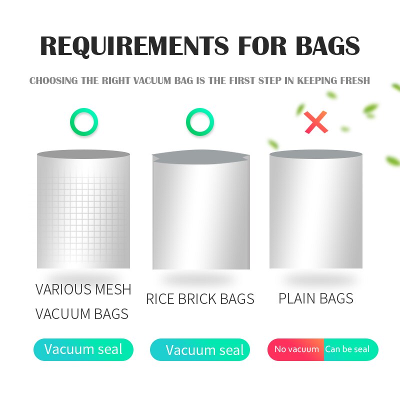 Vacuum Sealer Machine With Food Vacuum Bags Packaging For Vacuum Packer Packing For Vacuum Food Sealer Multiple Colour