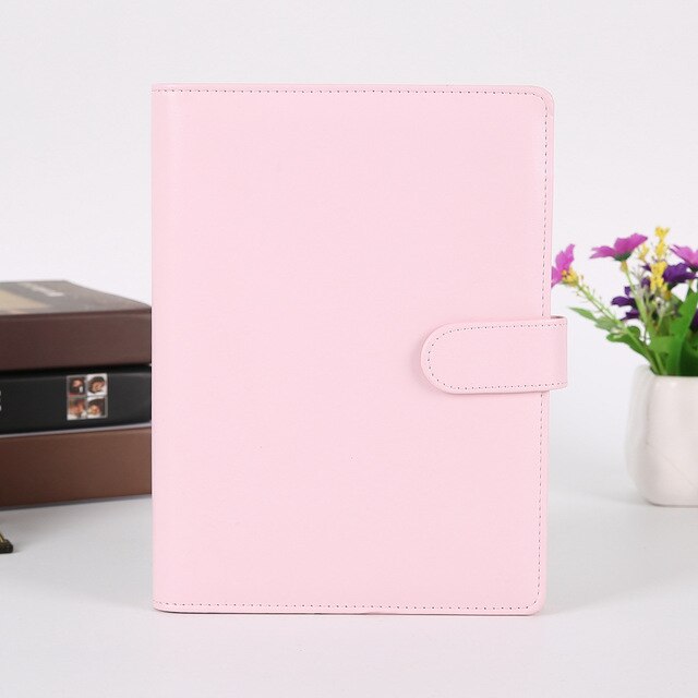 Pu Leather-proof A5 A6 Notebook Diary Schedule Schedule Diary Journal Binder Cute School Supplies Macaron Notebook Notebook: pink only leather / A6