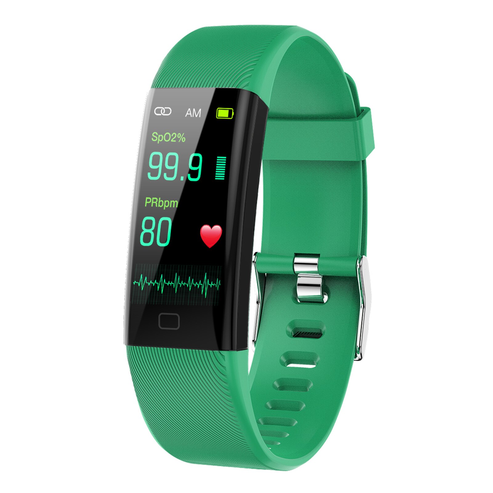 Health Bracelet Heart Rate Blood Pressure Smart Band Fitness Tracker Smartband Wristband for Smart Band Devices for Men Women: Green