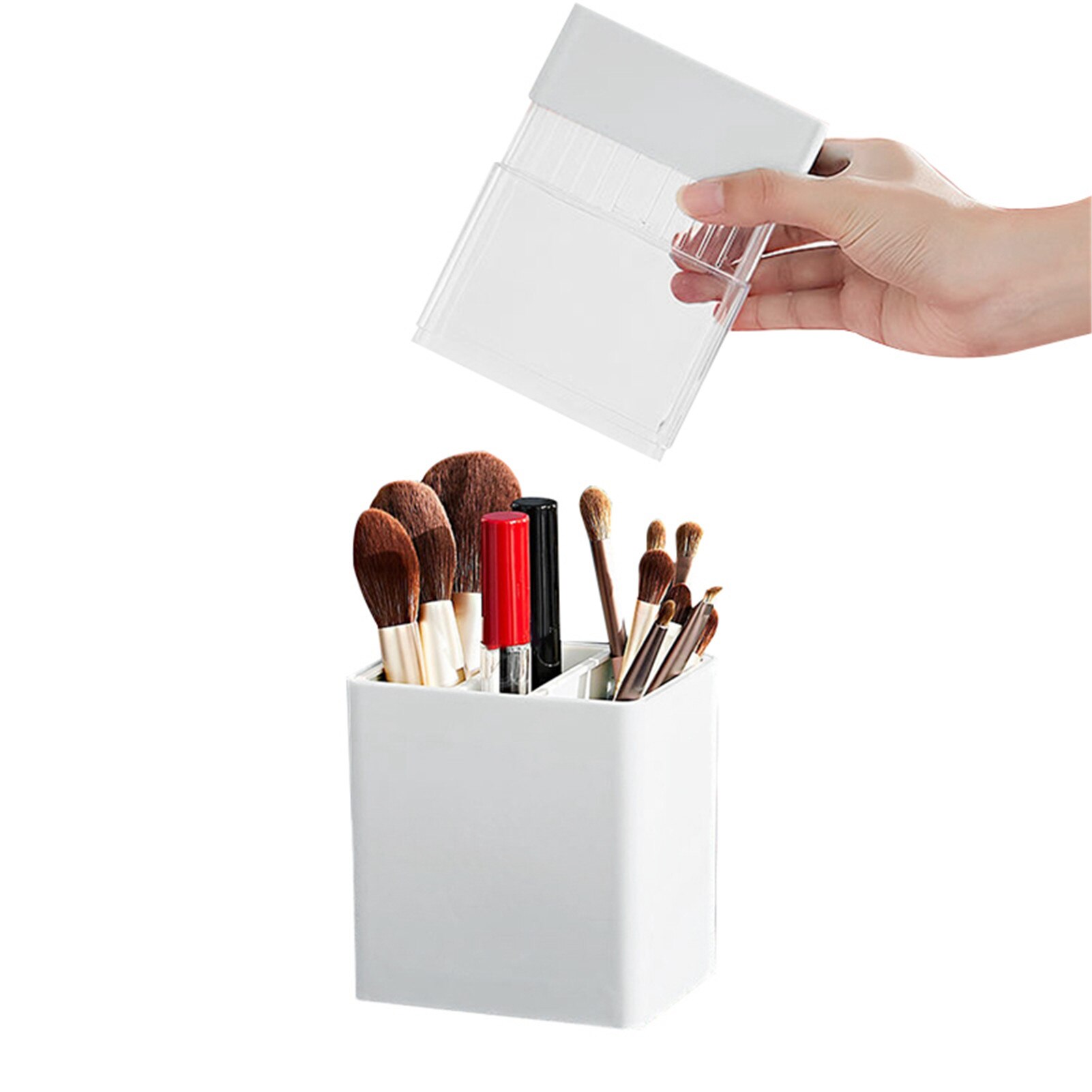 Makeup Brush Storage Box with 12 Brush Holders 2 in 1 Dustproof Organizer Portable SSwell: 5