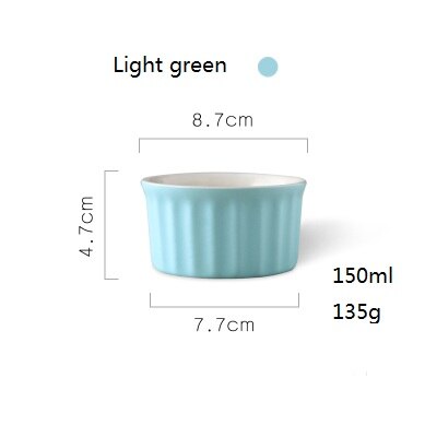Kingsua cerâmica criativa soprado copo de cozimento mini molde para assar forno copo especial pudim utensílios de mesa: 3.5inch light blue