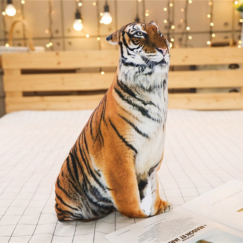 3d trykte simulering katt tiger kort plysj dyrepute ryggpute supermyke ting sovesofa puter barnebursdag: 07 / 70cm
