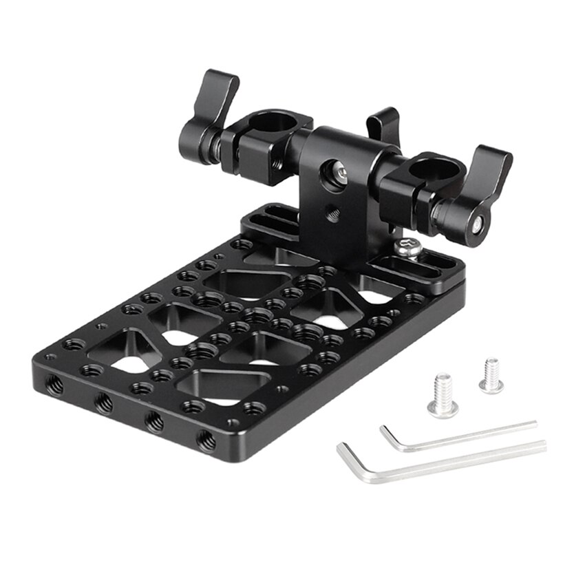 CAMVATE Quick Release Battery Backboard Cheese Plate With 360° Swivel 15mm Rod Clamp For DSLR Camera Photography Accessories