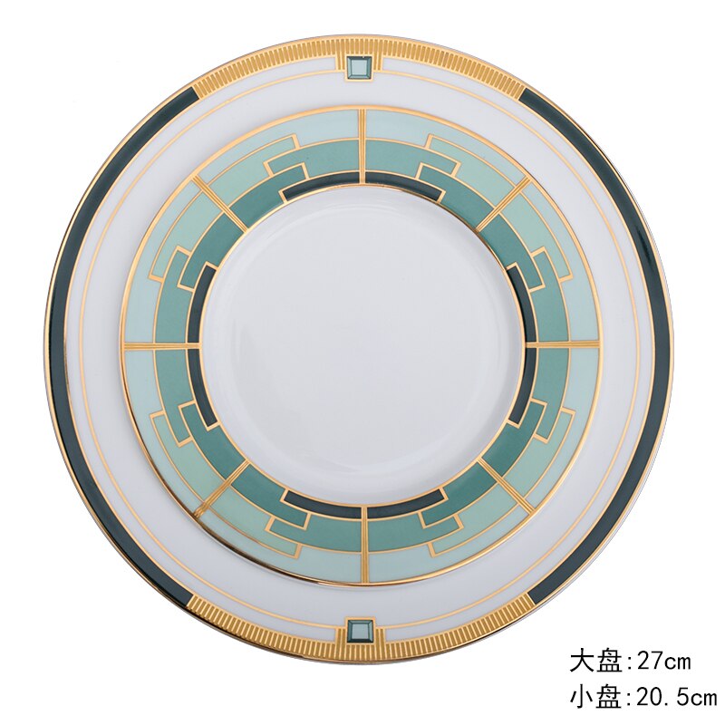 Dining Porcelain Luxury Full Plates Sets Gold Birthday Wedding Serving Modern Plate Set Nordic Kitchen Assiette Tableware OA50PS