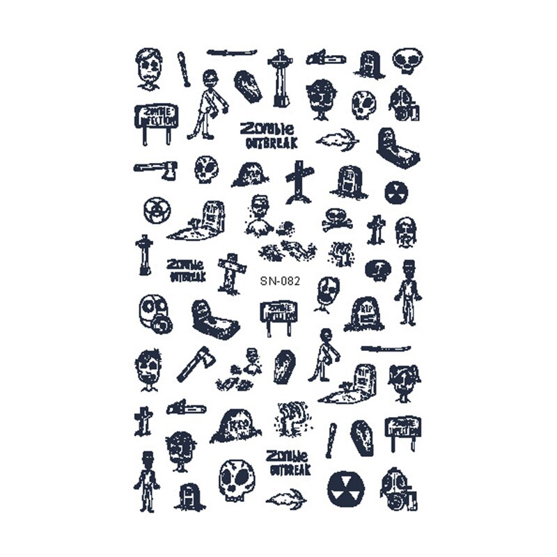 Luminoso Halloween Unghie Artistiche etichetta Zucca ragno per L'autoadesivo Del Chiodo 3D Consigli Decorazioni manicure Consigli