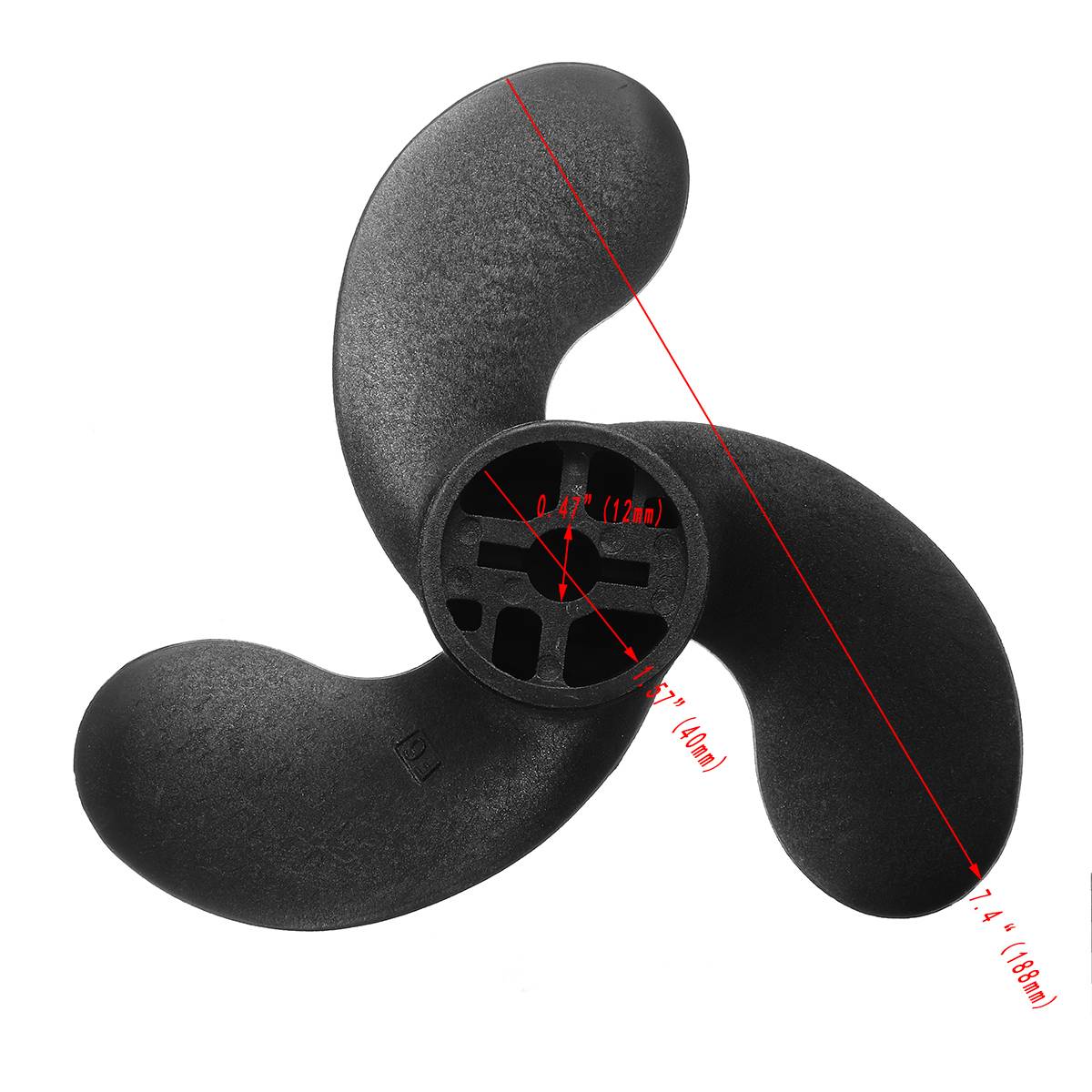 Boat Propeller 309-64107-0 7.4x5.7 For Nissan Tohatsu Evinrude Johnson 2.5-3.5HP 3 Blades R Rotation Composite Plastic Material
