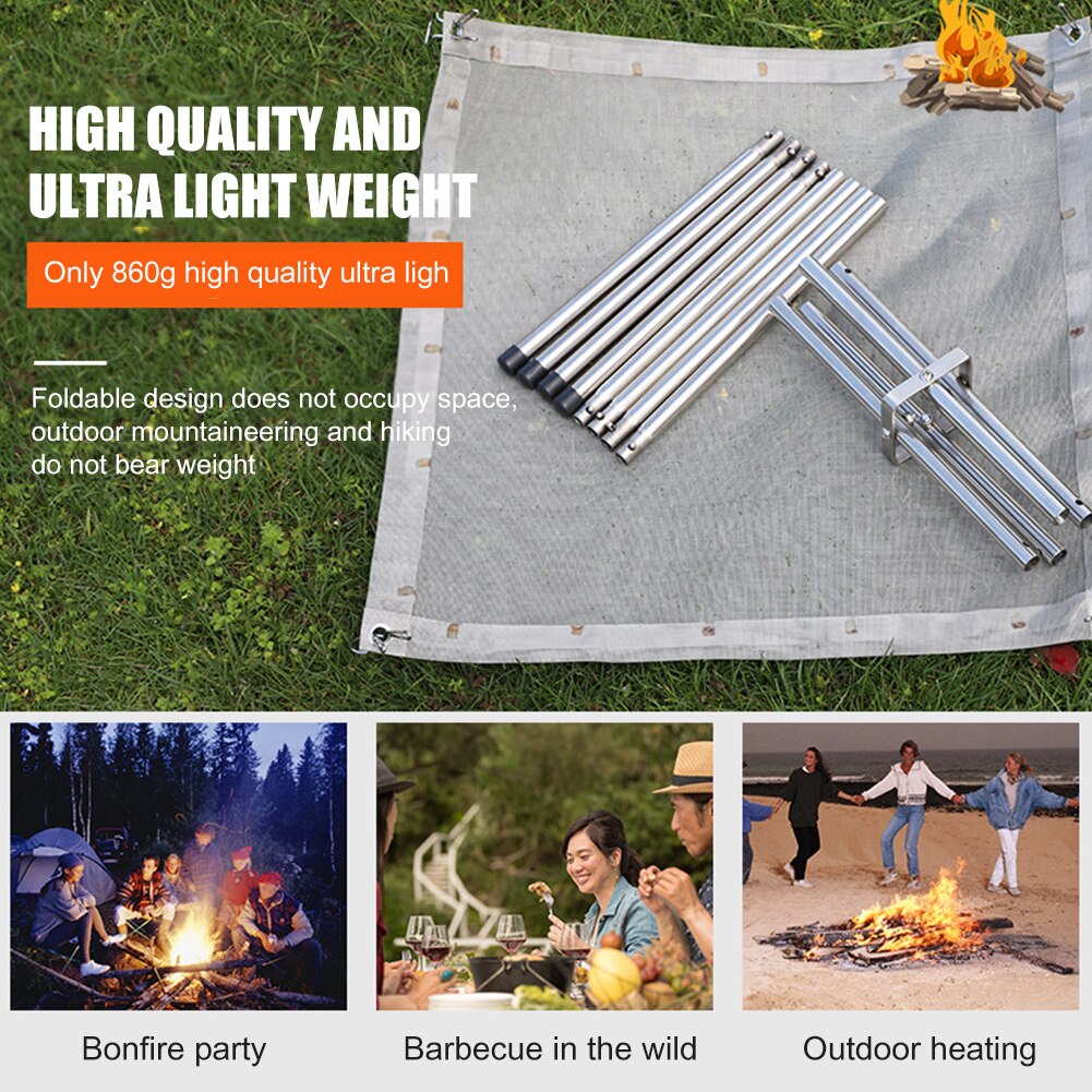 Utomhus camping vandring vid vattnet bbq brasa lägereld vedkamin eldstomme hopfällbar trädgård bakgård uppvärmning mesh eldstad