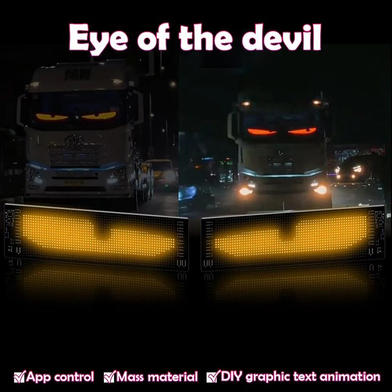 Dämon Augen Auto LED Logo APP LED Matrix Pixel Tafel Nachtlicht DIY Programmierbare flexibel LED Anzeige für Auto Lkw Zubehör