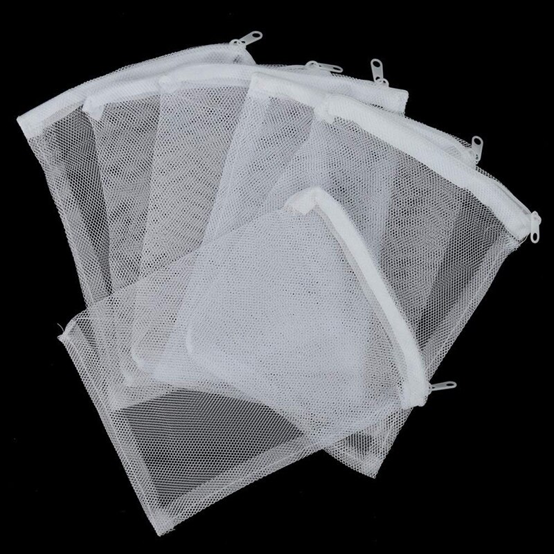 Aquarium Filter Bags 30Pcs Mesh Filter Media Bags with Zipper for Activated Carbon Biospheres Ceramic Rings Fish Tank