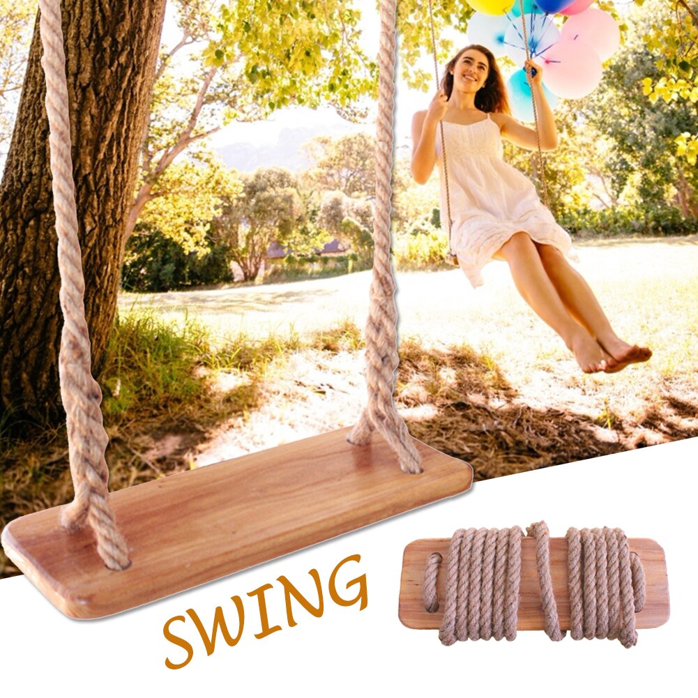 Verstelbare Touw Houten Platte Schommel Tuin &amp; Patio Opknoping Plank Swing Kinderen Volwassenen Zomer Outdoor Sport Spel Speelgoed