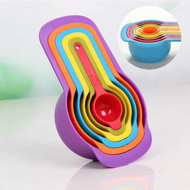Maatbekers en lepels Set RVS Maatlepels Cups Set Bakken Thee Koffie Lepel Meel Vloeistof Meetgereedschap Koken Keuken Accessoires Gadget (Kleur: 8 stuks Zwart Grijs