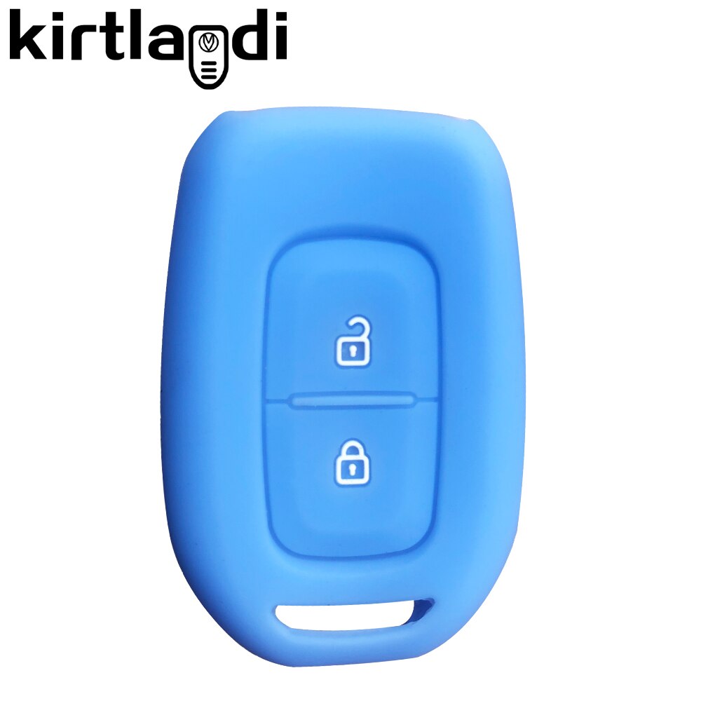Silicone Car Key Cover Case Holder for Renault Dacia Dokker Duster Logan Laguna Scenic Master Megane 2 Button Remote Key Cover: light blue