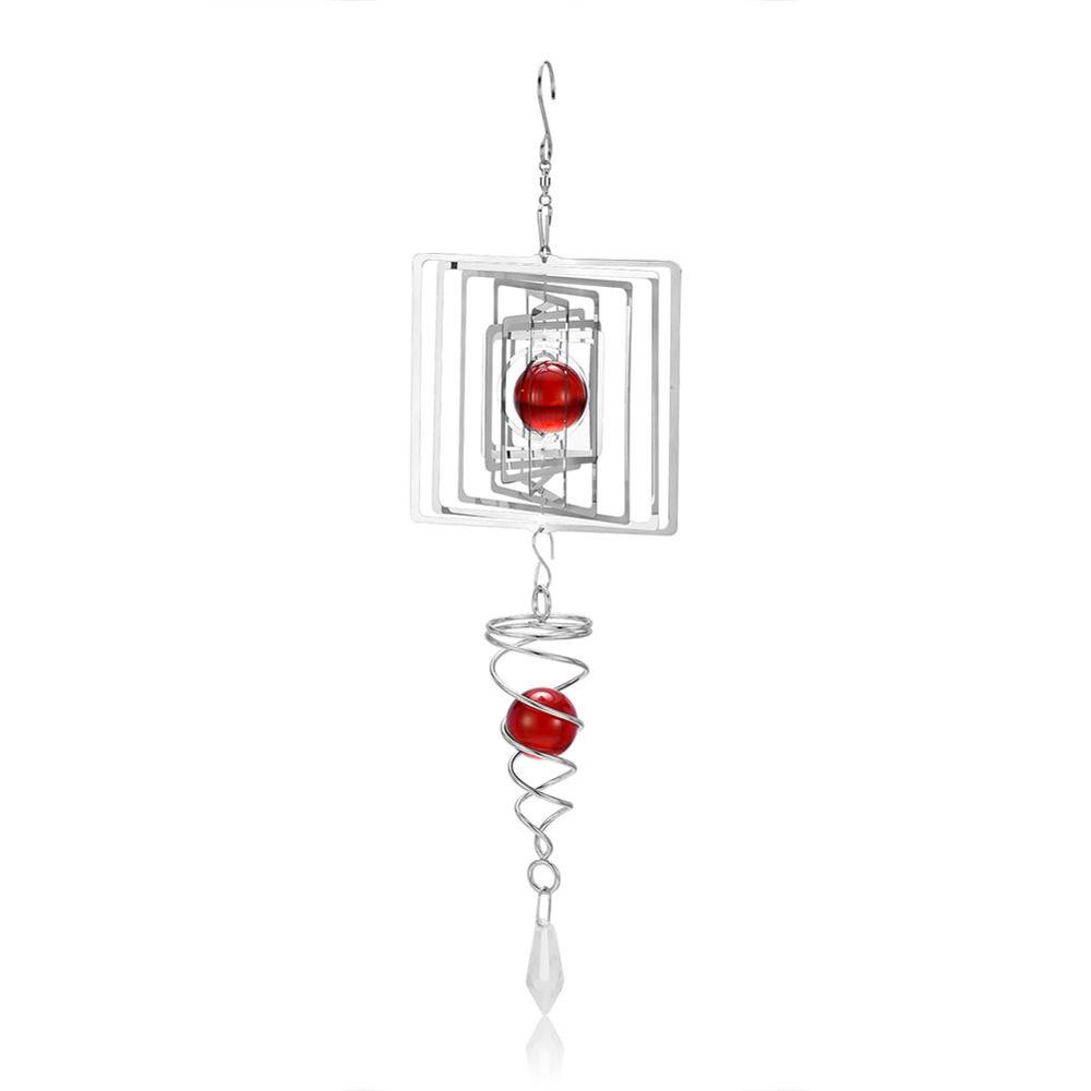 Wind Glockenspiel Nette Wind Glockenspiel Metall Musik Spirale Kristall Ball Wind Für drinnen Und draussen Heimat Oder Einkaufen nordisch Dekoration fenster: 2