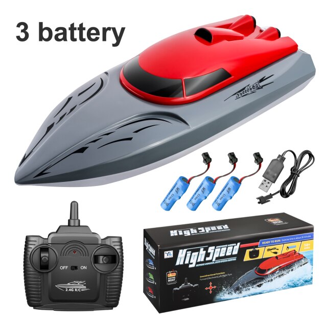 RC Boat Remote Control Speedboat 20km/h 2.4Ghz High Speed Racing Fishing Boats for Pools and Lakes Ship Toys for Boys Vessel: Red 3B