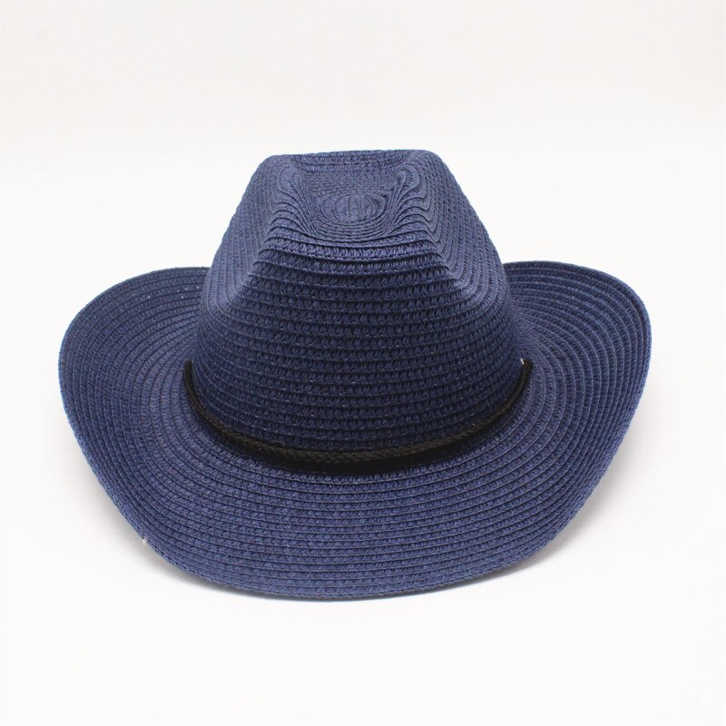 Sombrero panamá de paja para hombre y mujer, Sombrero de paja con visera para playa, Sombrero fresco de Jazz Trilby