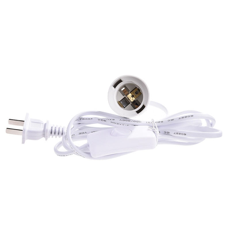E27 Screw Lamp Holder With Cable And Switch White chandelier Bulb Holder Lamp Hanging Light Socket EU and US Plug