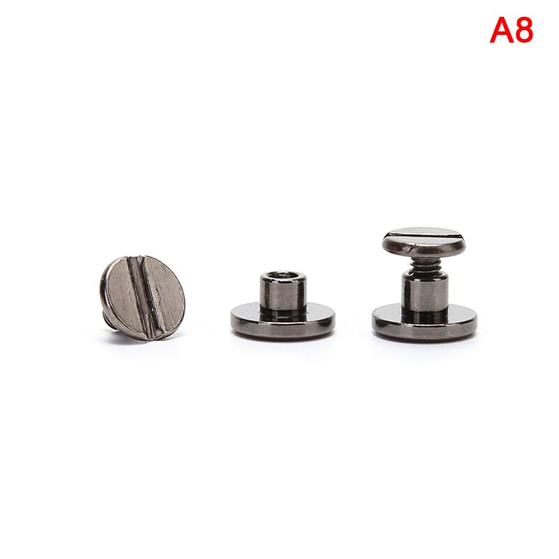10 pièces 5mm/6.5mm/8mm bagages en cuir métal artisanat solide vis clou Rivet Double tête incurvée ceinture/sangle Rivets livre vis à: 8